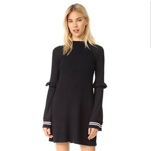 Free People Ribbed Sweater Long Sleeve Mini Dress Black Size Medium